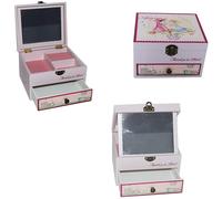 SCATOLA PORTAGIOIE AMICIZIA JH514 PORTA GIOIELLI 16X14X10CM CASSETTO SPECCHIO