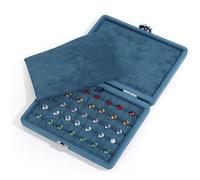 Scatola portagioie blu, custodia foderata in microfibra e flanella for collane di diamanti, anelli e spettacoli teatrali Conservazione dei gioielli(20 * 15 * 4CM)