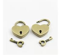 Scatola portagioie da matrimonio, diario, libro, valigia, stile antico, lucchetto a forma di cuore, mini lucchetti, lucchetto con chiave, 1 pezzo(Bronze)