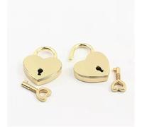 Scatola portagioie da matrimonio, diario, libro, valigia, stile antico, lucchetto a forma di cuore, mini lucchetti, lucchetto con chiave, 1 pezzo(Lightgold)