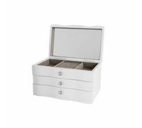 Scatola-Portagioie DKD Home Decor 27 x 18 x 16 cm Bianco Legno MDF