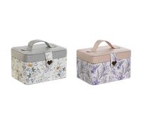 Scatola-Portagioie DKD Home Decor Bianco Grigio Lilla Rosa chiaro Poliuretano