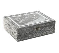 Scatola-Portagioie Home ESPRIT Verde Argentato Legno Alluminio 22,5 x 17,5 x