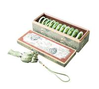 Scatola portagioie in broccato cinese d'epoca, organizer for braccialetti in raso Song Jin con motivo in bambù e bustina di profumo, scatola tradizionale Confezioni regalo(30*11*8cm)