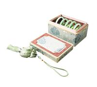 Scatola portagioie in broccato cinese d'epoca, organizer for braccialetti in raso Song Jin con motivo in bambù e bustina di profumo, scatola tradizionale Confezioni regalo(16*11*8cm)