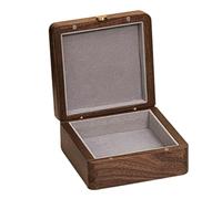Scatola portagioie in legno massello, espositore for braccialetti in noce con ferramenta in ottone e fodera in velluto for piccole collezioni Conservazione dei gioielli(Grey,11x11x5cm)