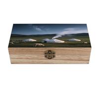 Scatola portagioie in legno, portaoggetti portaoggetti, tenda nomade con cielo stellato, scatola in legno fatta a mano per riporre gioielli, monete, carte Tartot, piccoli tesori