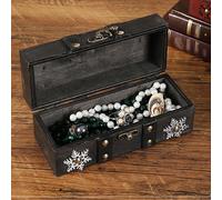 Scatola portagioie in legno, scrigno del tesoro per bracciali, collane,