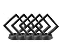 Scatola portagioie in pellicola PE, Vetrina galleggiante 3D for anelli, collane, orecchini, confezione da 5, bianca e nera(5pcs Black)