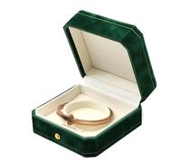 Scatola portagioie in pizzo ottagonale, contenitore for anelli di fidanzamento e collane, espositore creativo for anelli di fidanzamento con diamanti Conservazione dei gioielli(Dark Green,9.5*9.5*5cm)