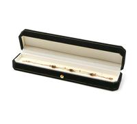 Scatola portagioie in pizzo ottagonale, contenitore for anelli di fidanzamento e collane, espositore creativo for anelli di fidanzamento con diamanti Conservazione dei gioielli(Svart,23.3*5.5*4cm)