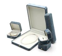 Scatola portagioie ottagonale in pizzo, scatola portaoggetti for collane, bracciali e pendenti in velluto azzurro chiaro, portaperle