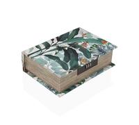 Scatola-Portagioie Versa Tela Legno MDF 7 x 22 x 16 cm Tropicale