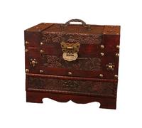 Scatola portagioielli in legno vintage, contenitore for gioielli con più scomparti, cofanetto di grande capacità, organizer portagioielli indipendente for collane, anelli e gioielli