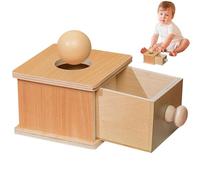 Scatola Portamonete Legno, Scatola Permanenza Oggetti Giocattoli , Kit Gioco Giocattolo Goccia Palla, Vassoio Portamonete Cassetto Contanti Giocattoli Apprendimento Prescolare