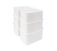 Scatola Portaoggetti 5 Litri Organizer Scaffale Contenitori Impilabili Set 6