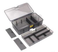 Scatola portaoggetti a doppio strato multi-divisione, in polipropilene traslucido, con chiusure di sicurezza, per ami e attrezzi da pesca, per casa, officina, pesca, 21