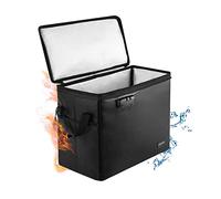 Scatola portaoggetti a prova di fuoco per fumetti, 39,4 x 19,8 x 29,5 cm, resistente al fuoco e impermeabile, con cerniera e serratura, per 150-175 fumetti