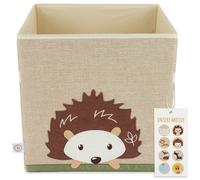 BIECO Contenitore Giochi Bambini | Motivo Riccio Pieghevole Circa 36 l | Scatola Porta Giochi Bambini | Scatola Giochi per Bambini 33 x 33 x 33 x 33 cm | Baule portagiochi Bambini | Kallax Box