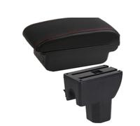 Scatola portaoggetti bracciolo auto Per Suzuki Per IGNIS Box Bracciolo Per Auto Scatola Portaoggetti Interna Braccioli A Doppio Strato Accessori(A1 Black red NO USB)