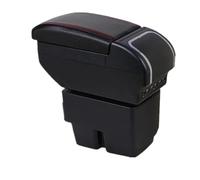 Scatola Portaoggetti Bracciolo Per Ford Per Fiesta Per MK7 2009-2017 Bracciolo Auto Scatola Portaoggetti Interno Dedicato Retrofit(H All Black 4 USB)