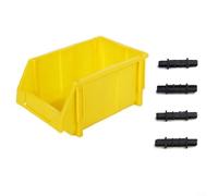 Scatola portaoggetti compatibile con plug-in per scaffali da officina con materiale HDPE e prestazioni resistenti alla temperatura (giallo)