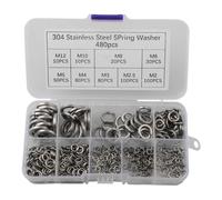 Scatola Portaoggetti Compatta con 480pz Rondelle a Molla Assortite in Acciaio In