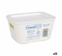 Scatola portaoggetti con coperchio Bella Bianco 13,9 x 11,4 x 7,2 cm [12 Unit