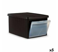 Scatola portaoggetti con coperchio Stefanplast Elegance Laterale Marrone Plas