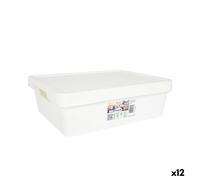 Scatola portaoggetti con coperchio Tontarelli Maya Bianco 9,2 l 36 x 28 x 11