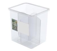 Scatola Portaoggetti con Porta Laterale del Frigorifero a 4 Scomparti, Organizer Salvaspazio in Plastica Trasparente per Condimenti, Frutta, Verdura e Utensili
