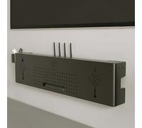 Scatola portaoggetti da parete per router WiFi, gestione dei cavi, per modem rack, per ufficio e casa, nero 80 cm