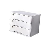 Scatola portaoggetti da scrivania con serratura, formato A4, con 3 cassetti, per forniture per ufficio, ricevute e documenti, armadietto sicuro per casa e ufficio