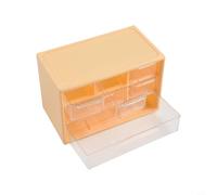 Scatola portaoggetti da scrivania in acrilico per cosmetici, gioielli, organizer impilabile a sei griglie, 12 x 18 x 10 cm, resistente alla polvere (giallo)