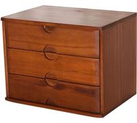Scatola portaoggetti da scrivania in legno con 3 cassetti, forniture for ufficio A4/organizer for ricevute, schedario piatto(C)