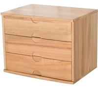 Scatola portaoggetti da scrivania in legno con 3 cassetti, forniture for ufficio A4/organizer for ricevute, schedario piatto(B)