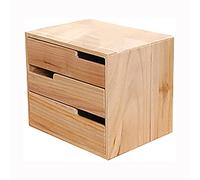 Scatola Portaoggetti da Tavolo in Legno, Schedari A Cassetto A 2/3/4 Strati. Lo Schedario può Contenere Carta A4, Riviste E Documenti, 35×26×30cm