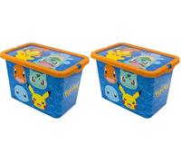 SCATOLA PORTAOGGETTI DECORATA. CAPACITÀ 7 L. | SCATOLA CLICK POKEMON ROCK (Confezione da 2)