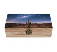 Scatola portaoggetti decorativa in legno con coperchio incernierato, realizzata a mano, in legno, motivo galassia del deserto, per gioielli, biglietti d'auguri, foto, regali per matrimoni, addio al n