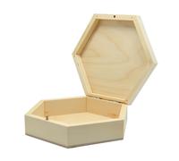 Scatola portaoggetti esagonale in legno con chiusura - GRANDE