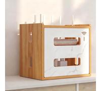 Scatola portaoggetti for router,rack wireless,2 livelli,armadietto for nascondere e modem,per soggiorno di cavi(A)