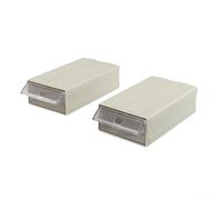 Scatola portaoggetti impilabile in plastica con cassetti trasparenti per viti, componenti, artigianato, 180 x 95 x 50 mm, telaio in PET spesso, montaggio a parete (2 pezzi) grigio)