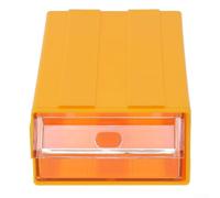 Scatola portaoggetti impilabile in plastica con cassetti trasparenti per viti, componenti, artigianato, 180 x 95 x 50 mm, telaio in PET spesso, montaggio a parete (giallo)