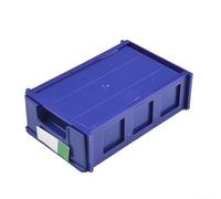 Scatola portaoggetti impilabile in plastica con cassetti trasparenti per viti, dadi, bulloni e forniture artigianali, 140 x 85 x 40 mm, telaio in PET ispessito, (2 pezzi) blu)