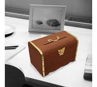 Scatola portaoggetti in legno con cassa del tesoro con serratura Baule