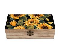 Scatola portaoggetti in legno con girasole, grazie per aver illuminato la mia vita, scatola decorativa, scatola portaoggetti portatile con serratura a cerniera, contenitore per gioielli, scatola reg