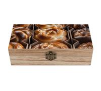 Scatola portaoggetti in legno con varie forme di pane, scatola regalo in legno con coperchio incernierato, stile vintage, per gioielli, arte, hobby, conservazione domestica, tesoro, regalo ricordo, 7,