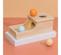Scatola Portaoggetti in Legno con Vassoio Tre Palline per Bambini da 6 a 12