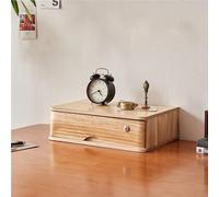 Scatola portaoggetti in legno massello, completamente assemblata, con serratura, per casa e ufficio, con 1, 2, 3, 4 cassetti, formato A4, con cassetto da scrivania (B 1 strato)