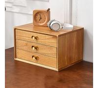 Scatola portaoggetti in legno massello multistrato da scrivania, per ufficio e studio, forte capacità portante, soluzione elegante e funzionale per il disordine